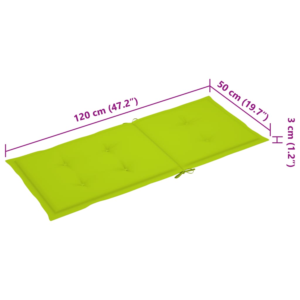 Sedie da Giardino Reclinabili 3 pz con Cuscini Massello Acacia | homemem39