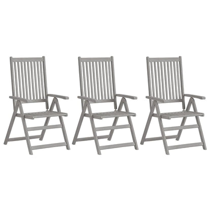 Sedie da Giardino Reclinabili 3 pz con Cuscini Massello Acacia | homemem39