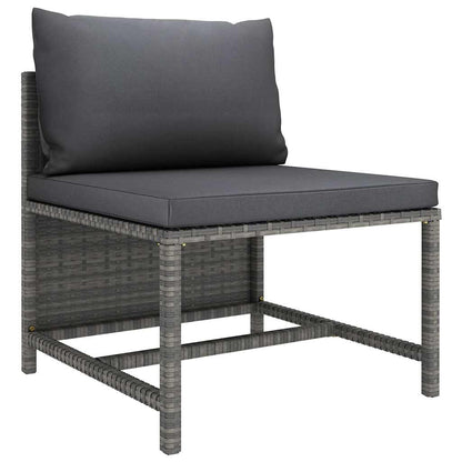 Set Divani da Giardino 6 pz con Cuscini in Polyrattan Grigio | homemem39