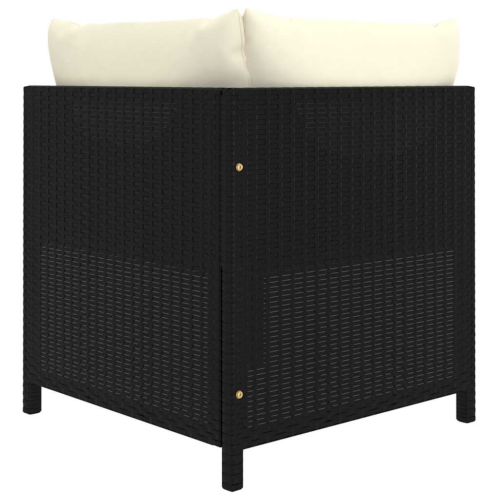 Set Divani da Giardino 8 pz con Cuscini in Polyrattan Nero