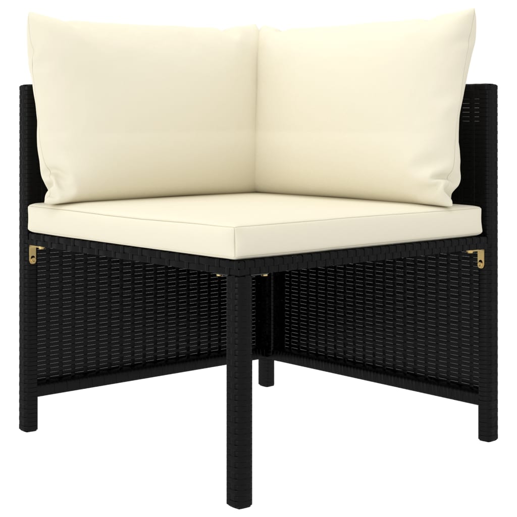 Set Divani da Giardino 8 pz con Cuscini in Polyrattan Nero | homemem39