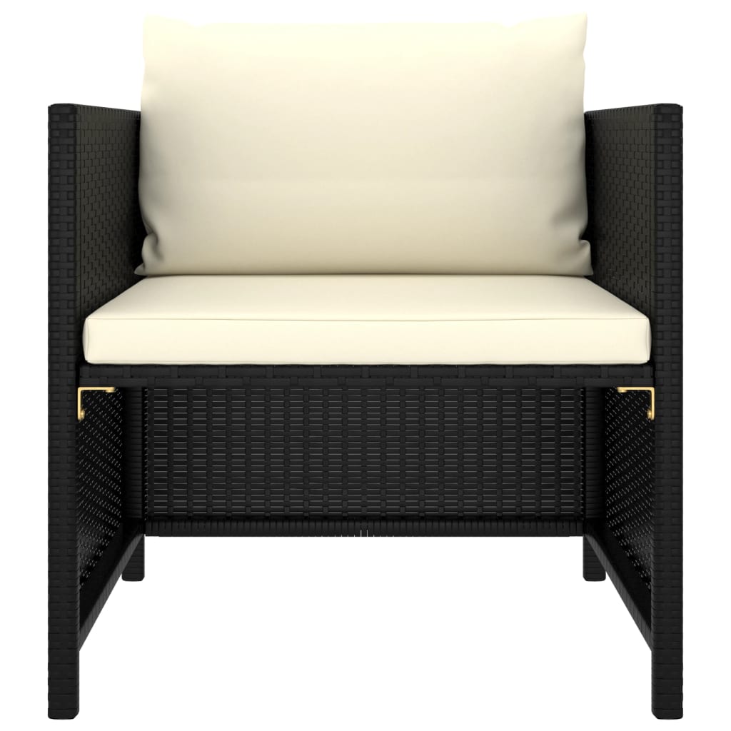 Set Divani da Giardino 8 pz con Cuscini in Polyrattan Nero | homemem39