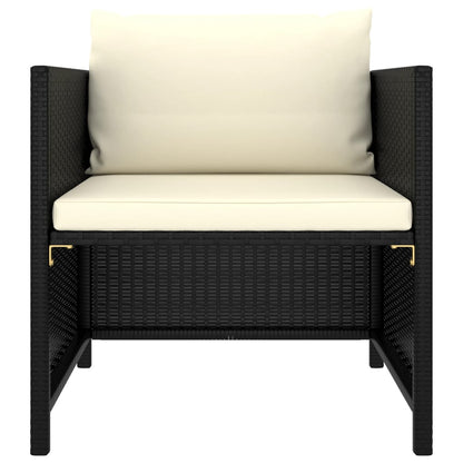 Set Divani da Giardino 8 pz con Cuscini in Polyrattan Nero - homemem39
