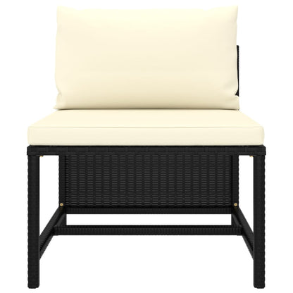 Set Divani da Giardino 10 pz con Cuscini in Polyrattan Nero | homemem39