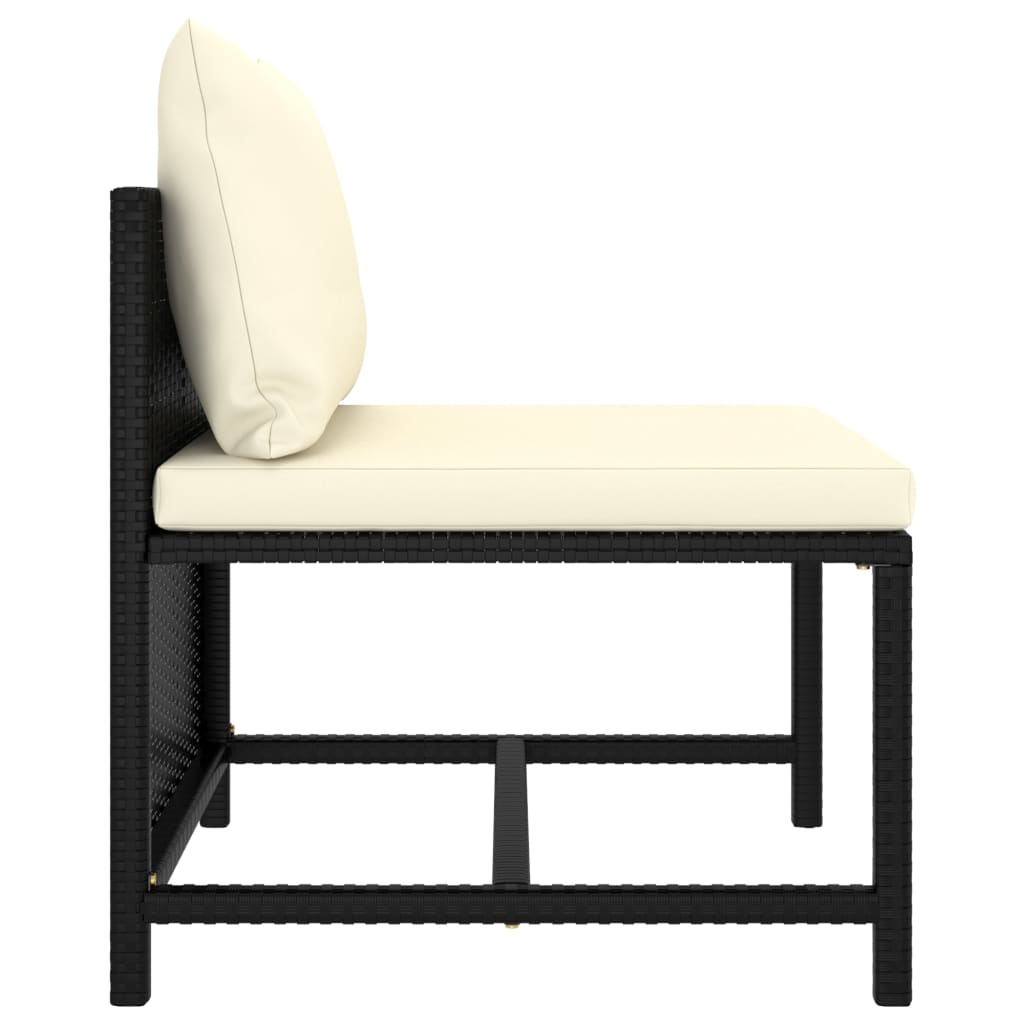 Set Divani da Giardino 10 pz con Cuscini in Polyrattan Nero | homemem39