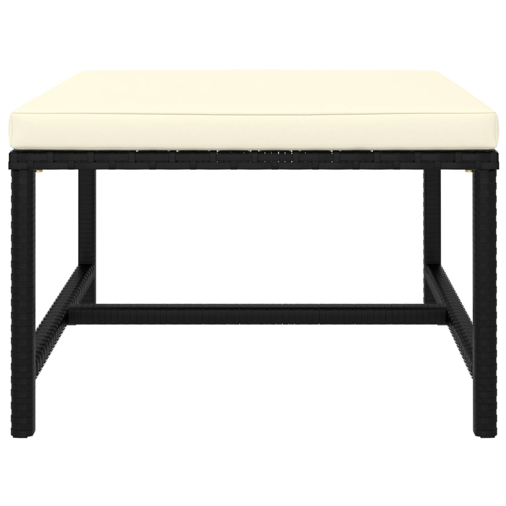 Set Divani da Giardino 10 pz con Cuscini in Polyrattan Nero | homemem39
