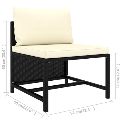 Set Divani da Giardino 10 pz con Cuscini in Polyrattan Nero | homemem39
