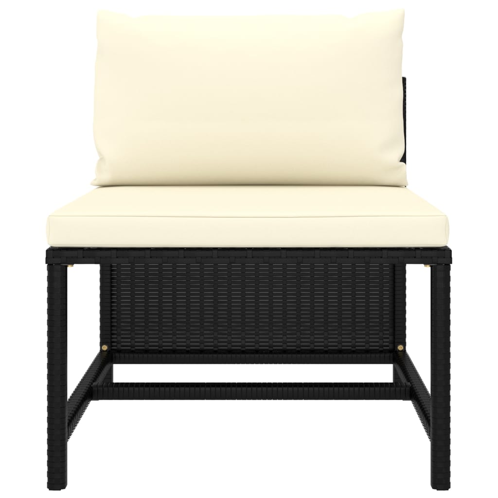 Set Divani da Giardino 11 pz con Cuscini in Polyrattan Nero