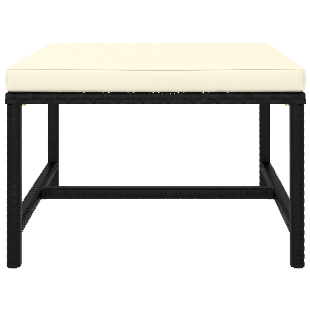 Set Divani da Giardino 11 pz con Cuscini in Polyrattan Nero