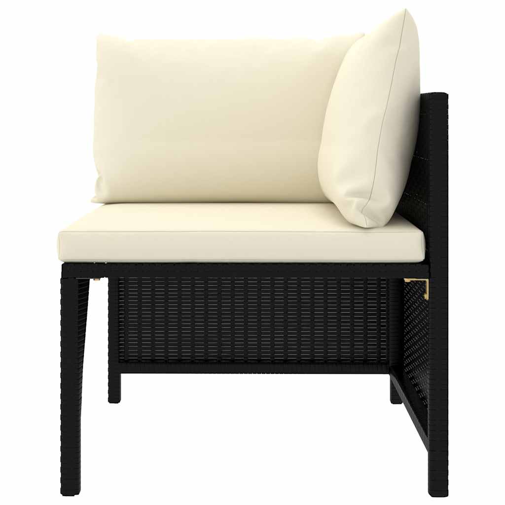 Set Divani da Giardino 12 pz con Cuscini in Polyrattan Nero