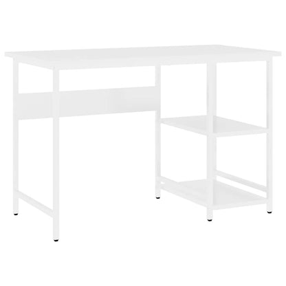 Scrivania per Computer Bianca 105x50x72 cm in MDF e Metallo