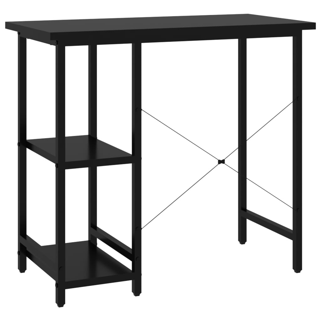 Scrivania per Computer Nera 80x40x72 cm in MDF e Metallo | homemem39