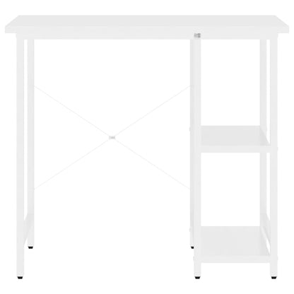 Scrivania per Computer Bianca 80x40x72 cm in MDF e Metallo | homemem39