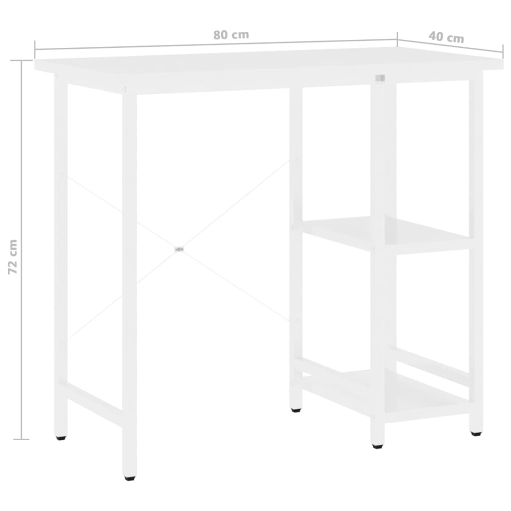 Scrivania per Computer Bianca 80x40x72 cm in MDF e Metallo | homemem39