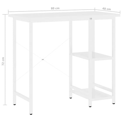Scrivania per Computer Bianca 80x40x72 cm in MDF e Metallo | homemem39