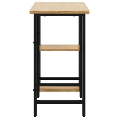Scrivania Computer Nera e Rovere Chiaro 80x40x72cm MDF Metallo