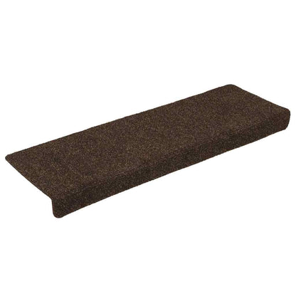Tappetini per scale autoadesivi 15 pz 65x21x4 cm marrone