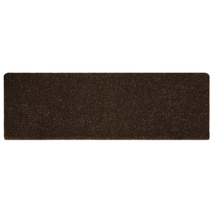 Tappetini per Scale Tessuto Agugliato 15 pz 65x21x4 cm Marrone - homemem39