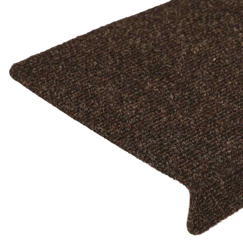 Tappetini per scale autoadesivi 15 pz 65x21x4 cm marrone