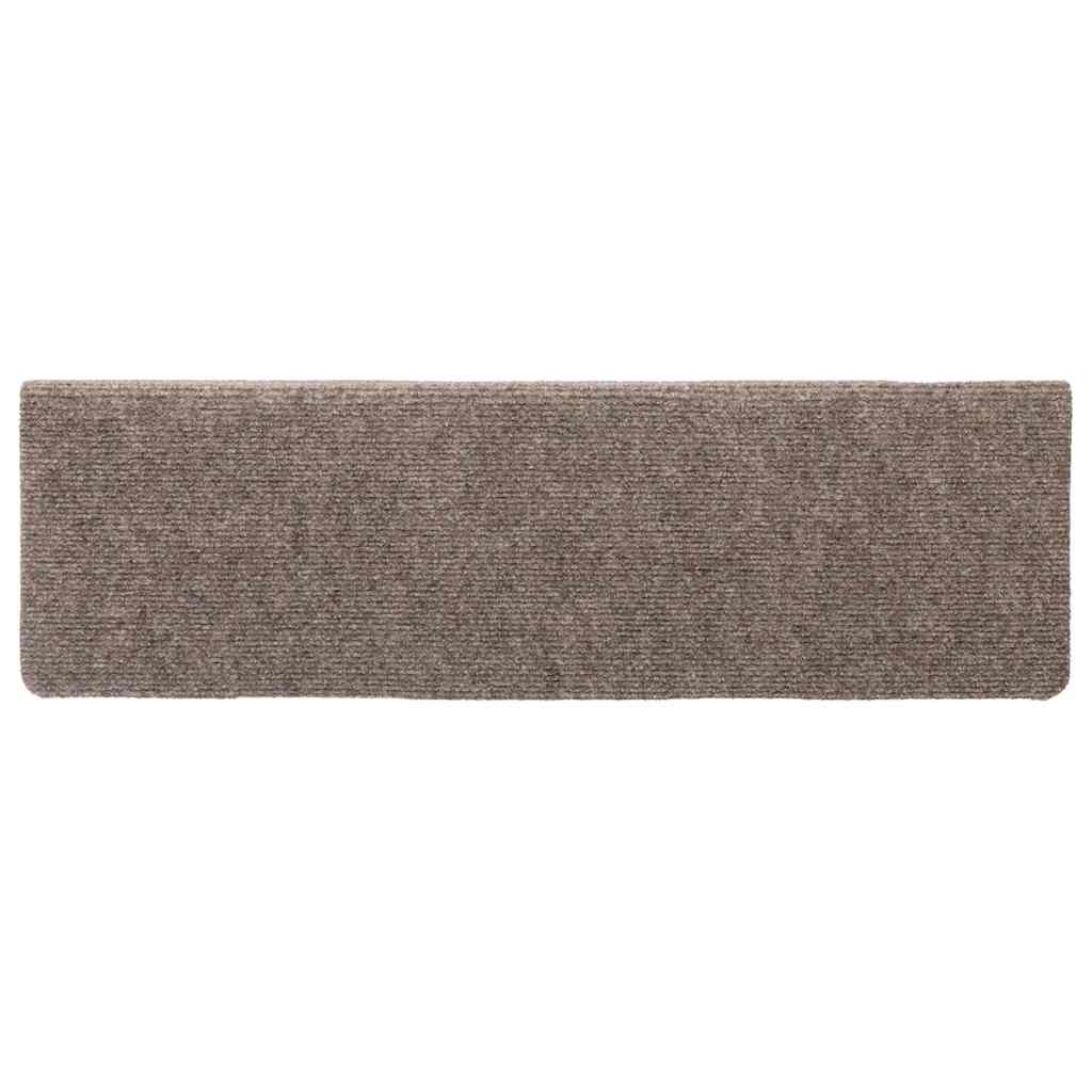 Tappetini per scale autoadesivi 15 pz 65x21x4 cm beige bordo rettangolare - homemem39
