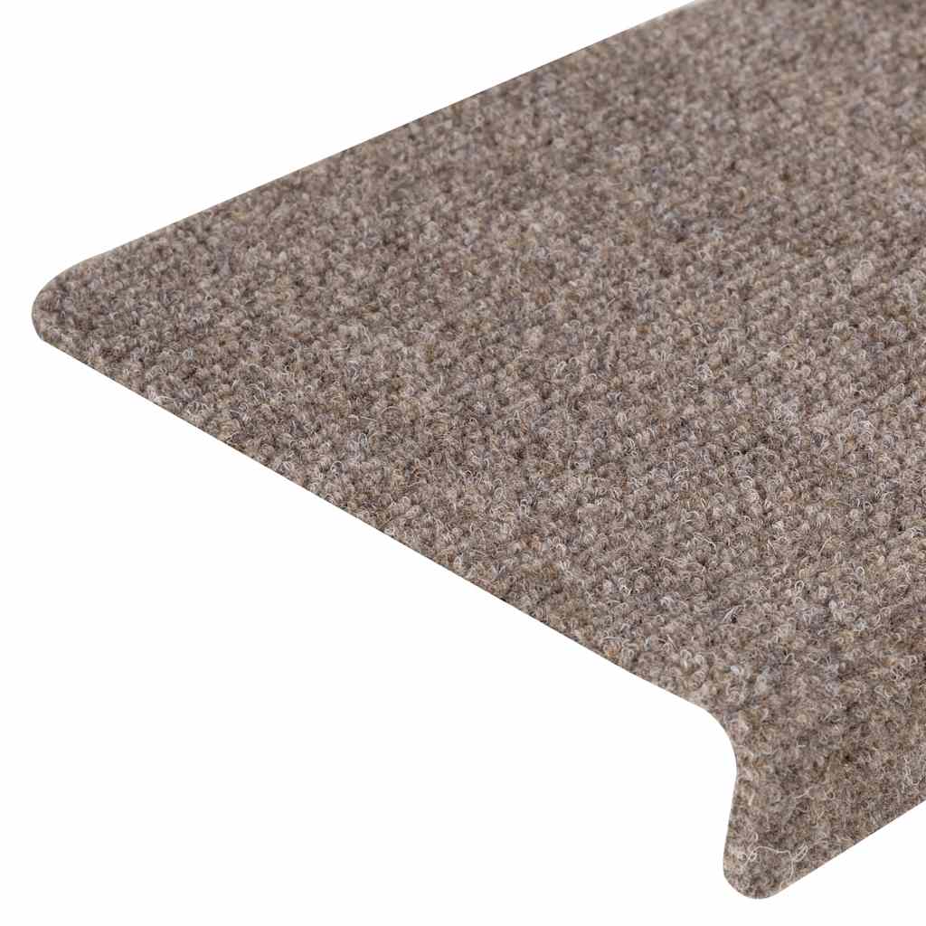 Tappetini per scale autoadesivi 15 pz 65x21x4 cm beige bordo rettangolare - homemem39