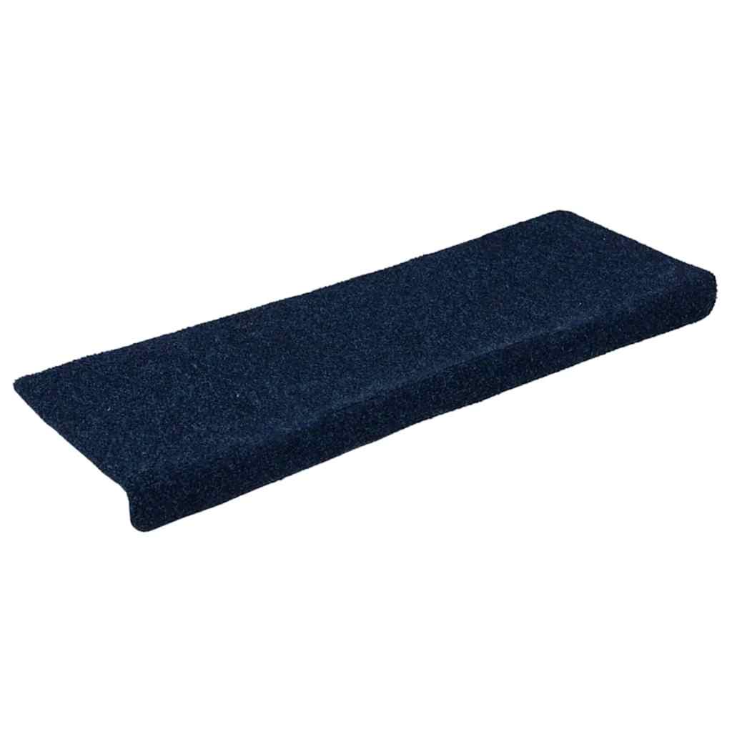 Tappetini per scale autoadesivi 15 pz 65x21x4 cm blu navy bordo rettangolare - homemem39