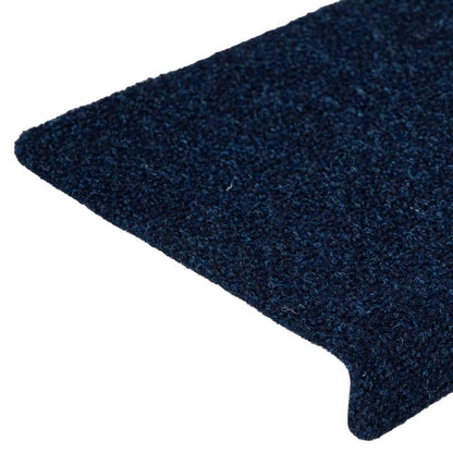 Tappetini per Scale Tessuto Agugliato 15 pz 65x21x4 cm Blu