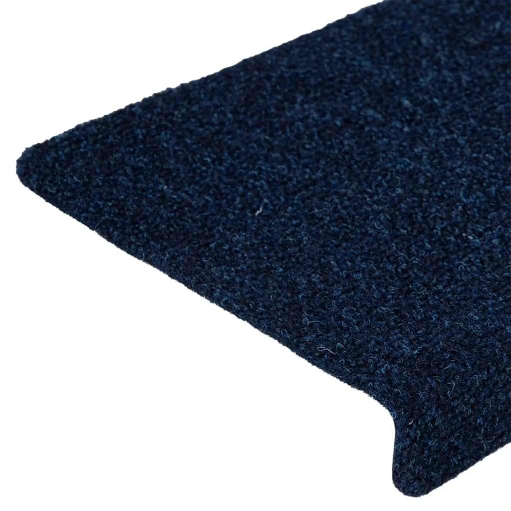 Tappetini per scale autoadesivi 15 pz 65x21x4 cm blu navy bordo rettangolare - homemem39