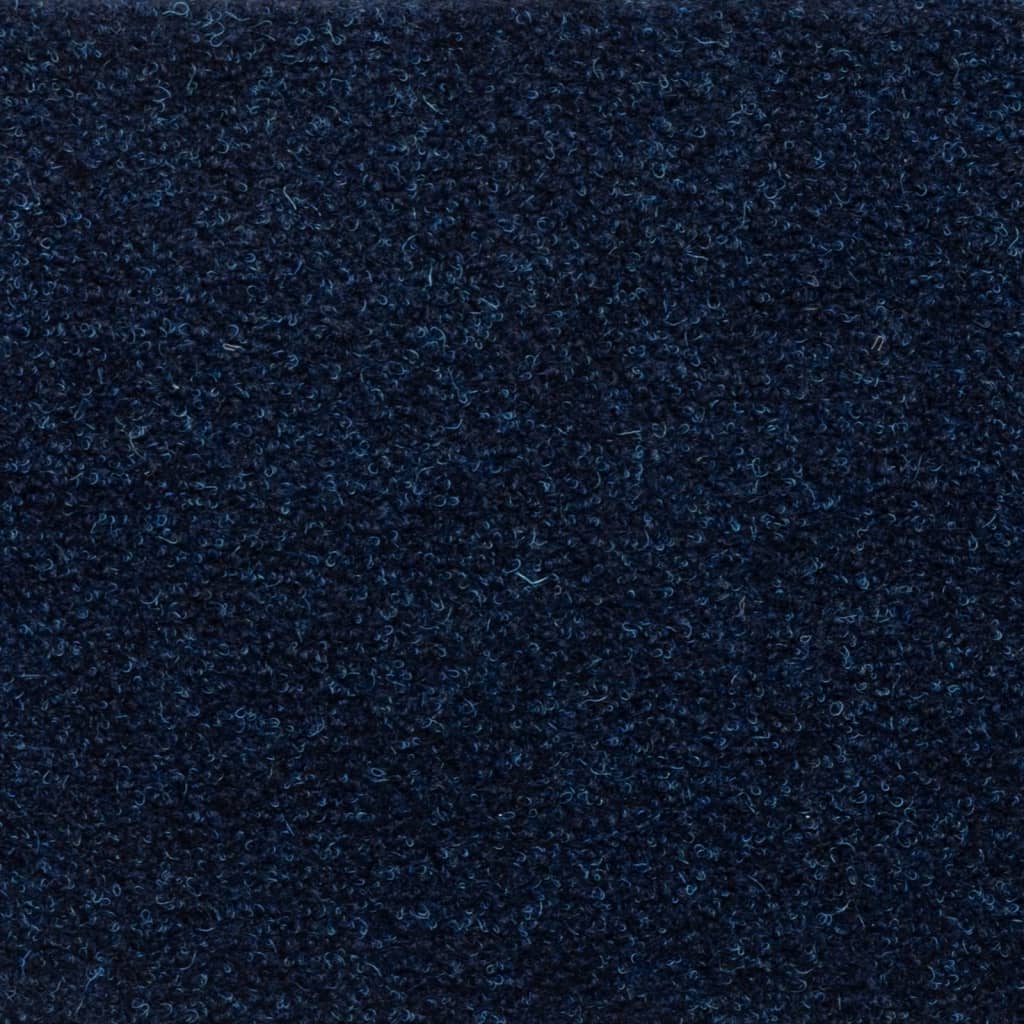 Tappetini per Scale Tessuto Agugliato 15 pz 65x21x4 cm Blu