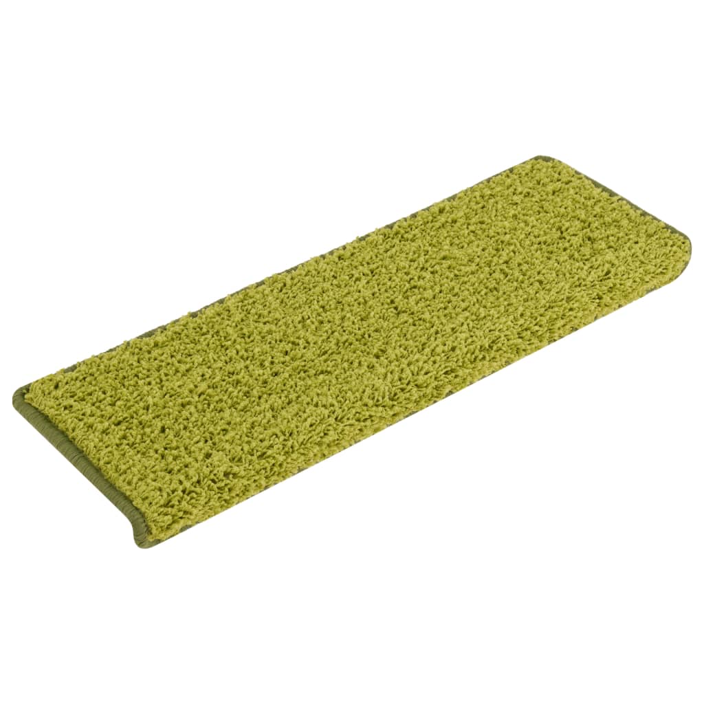 Tappetini per scale 15 pz 65x21x4 cm Verde Bordo rettangolare | homemem39