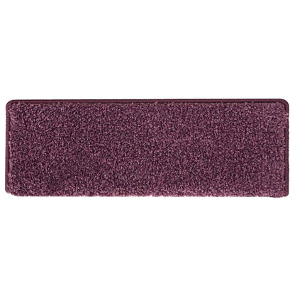 Tappetini per scale 15 pz 65x21x4 cm Viola scuro con bordo rettangolare | homemem39