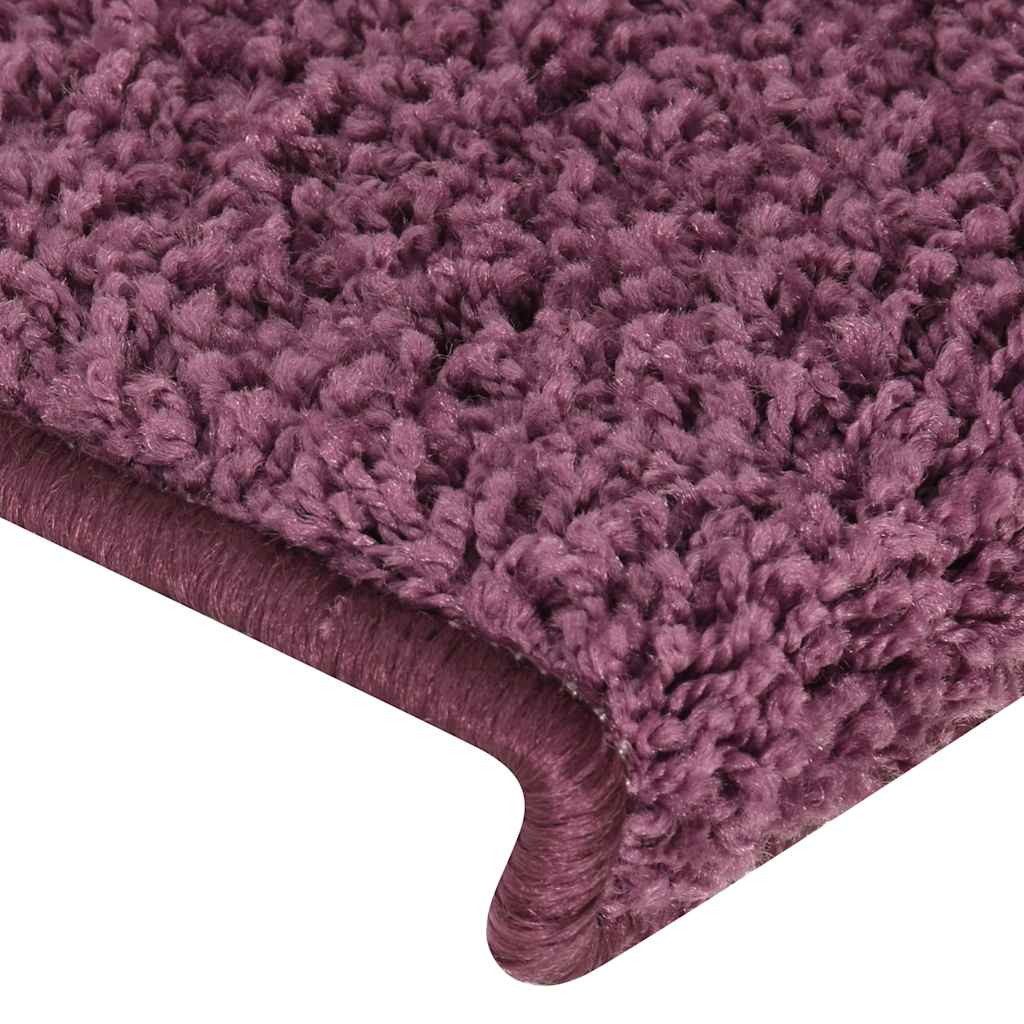 Tappetini per scale 15 pz 65x21x4 cm Viola scuro