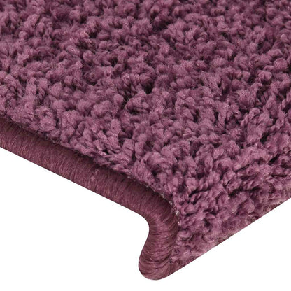 Tappetini per scale 15 pz 65x21x4 cm Viola scuro