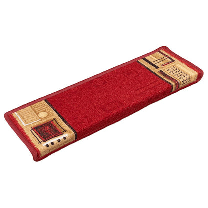 Tappetini Autoadesivi per Scale 15 pz 65x21x4 cm Rossi