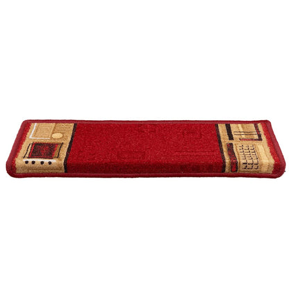 Tappetini Autoadesivi per Scale 15 pz 65x21x4 cm Rossi
