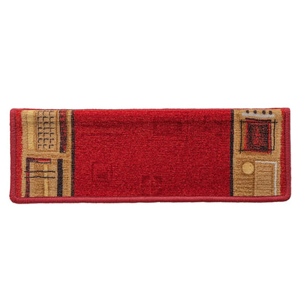 Tappetini Autoadesivi per Scale 15 pz 65x21x4 cm Rossi