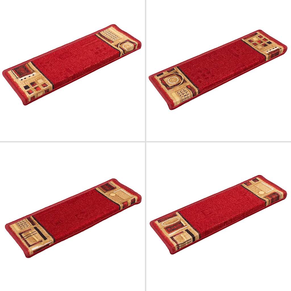 Tappetini Autoadesivi per Scale 15 pz 65x21x4 cm Rossi | homemem39