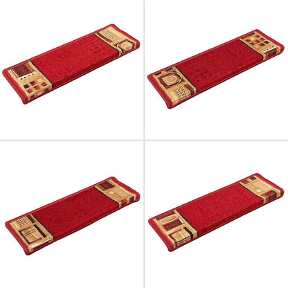 Tappetini Autoadesivi per Scale 15 pz 65x21x4 cm Rossi