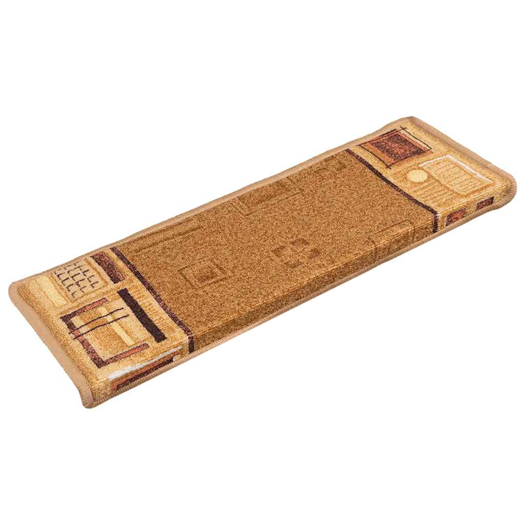 Tappetini Autoadesivi per Scale 15 pz 65x21x4 cm Beige | homemem39