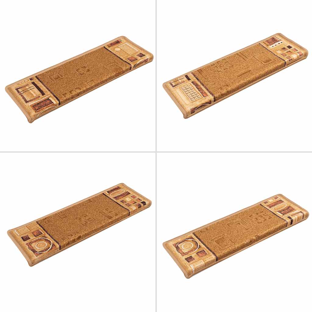 Tappetini Autoadesivi per Scale 15 pz 65x21x4 cm Beige