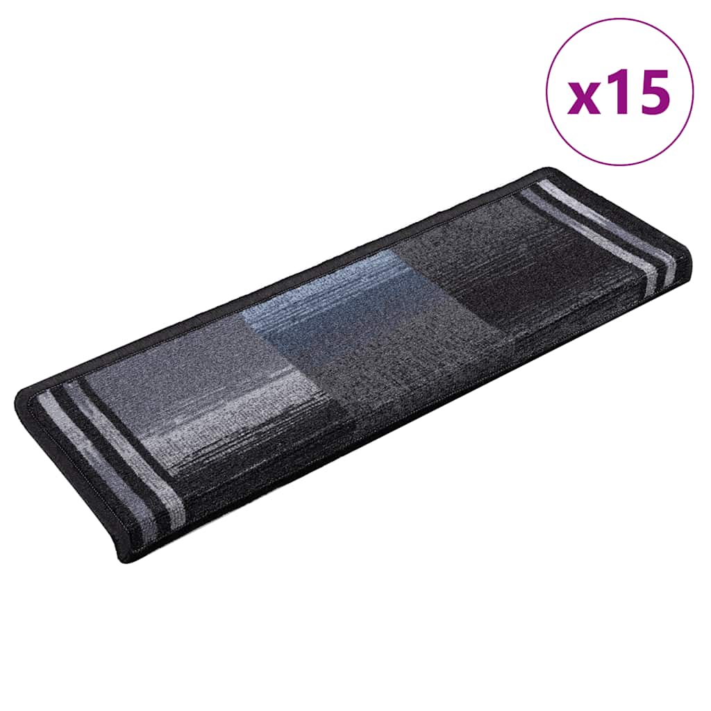 Tappetini Autoadesivi per Scale 15 pz 65x21x4 cm Neri e Grigi