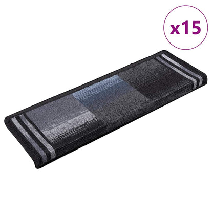 Tappetini Autoadesivi per Scale 15 pz 65x21x4 cm Neri e Grigi