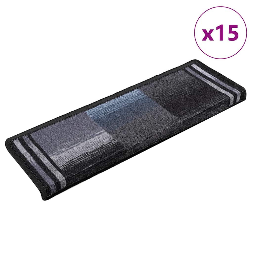Tappetini Autoadesivi per Scale 15 pz 65x21x4 cm Neri e Grigi