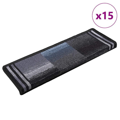 Tappetini Autoadesivi per Scale 15 pz 65x21x4 cm Neri e Grigi