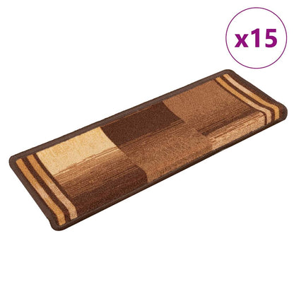 Tappetini Autoadesivi per Scale 15 pz 65x21x4 cm Marroni