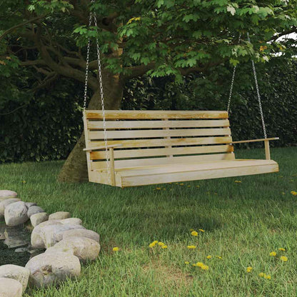 Panchina a Dondolo in Legno di Pino Impregnato 55x65x60 cm | homemem39