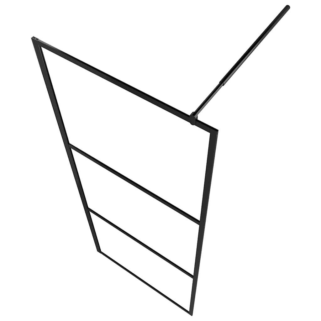 Parete Doccia Walk-in in Vetro Trasparente ESG Nera 100x195 cm | homemem39