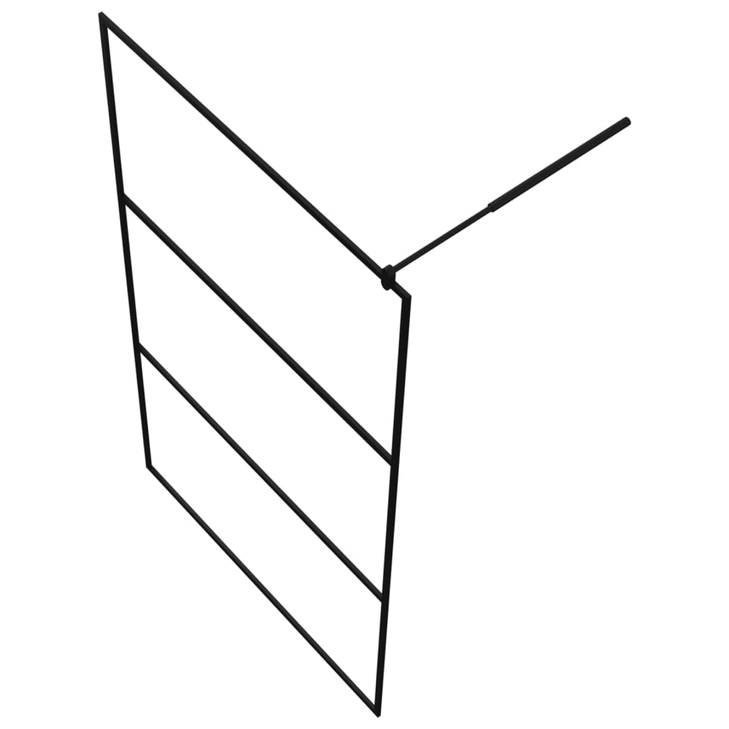 Parete Doccia Walk-in in Vetro Trasparente ESG Nera 115x195 cm