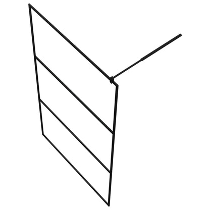 Parete Doccia Walk-in in Vetro Trasparente ESG Nera 115x195 cm