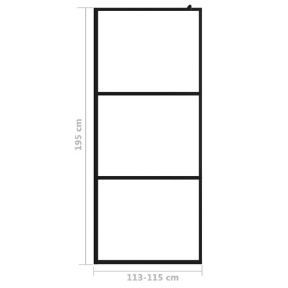 Parete Doccia Walk-in in Vetro Trasparente ESG Nera 115x195 cm